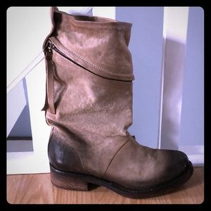 A.S.98 boots.Mid calf taupe weathered look.New!